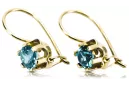 14 Karat Gelbgold Aquamarin Ohrringe Vintage Schmuck vec019y